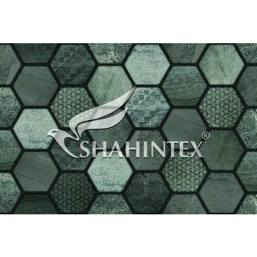 Shahintex Коврик влаговпитывающий DIGITAL PRINT размер 50x80 дизайн «Мозаика серая»
