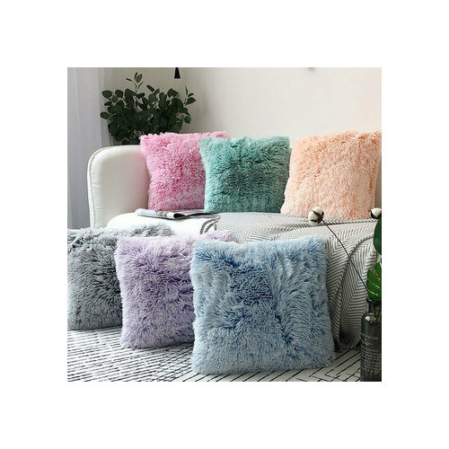 Подушка декоративная мех размер 50 на 50 см брусника