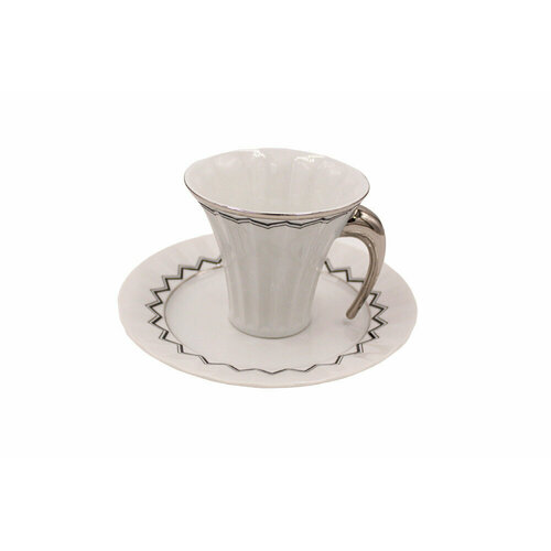 Чашка с блюдцем 0,20 л. Древний Египет, белая