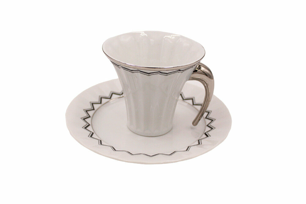 Чашка с блюдцем 0,20 л. Древний Египет, белая