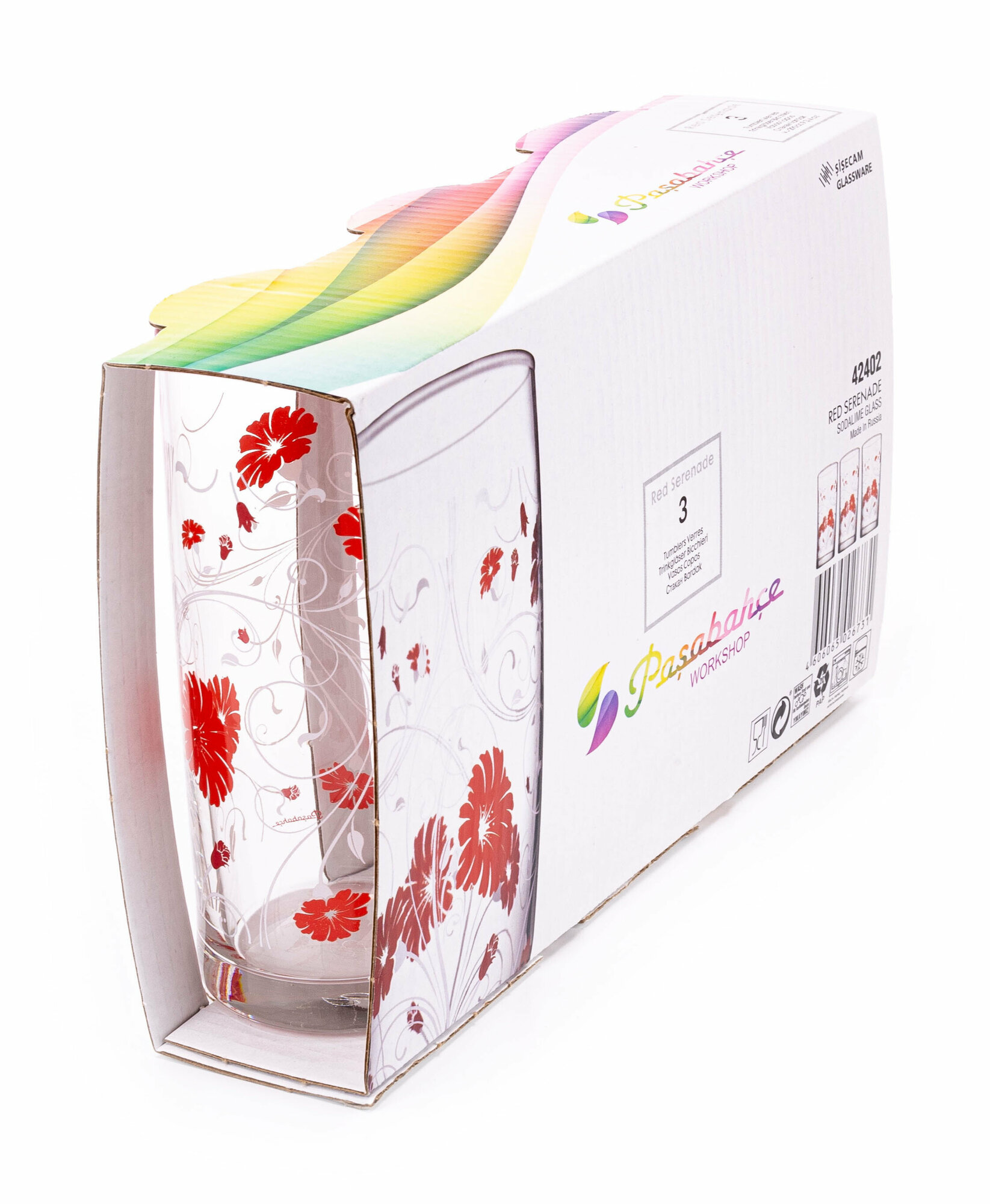 фото Набор стаканов Pasabahce SERENADE ISTANBUL для коктейля 287мл 3шт. красный