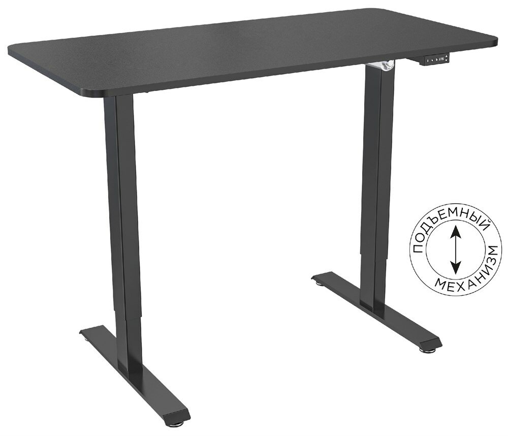 фото Стол CS-ED-BBK столешница МДФ черный, каркас черный 120/60 см.