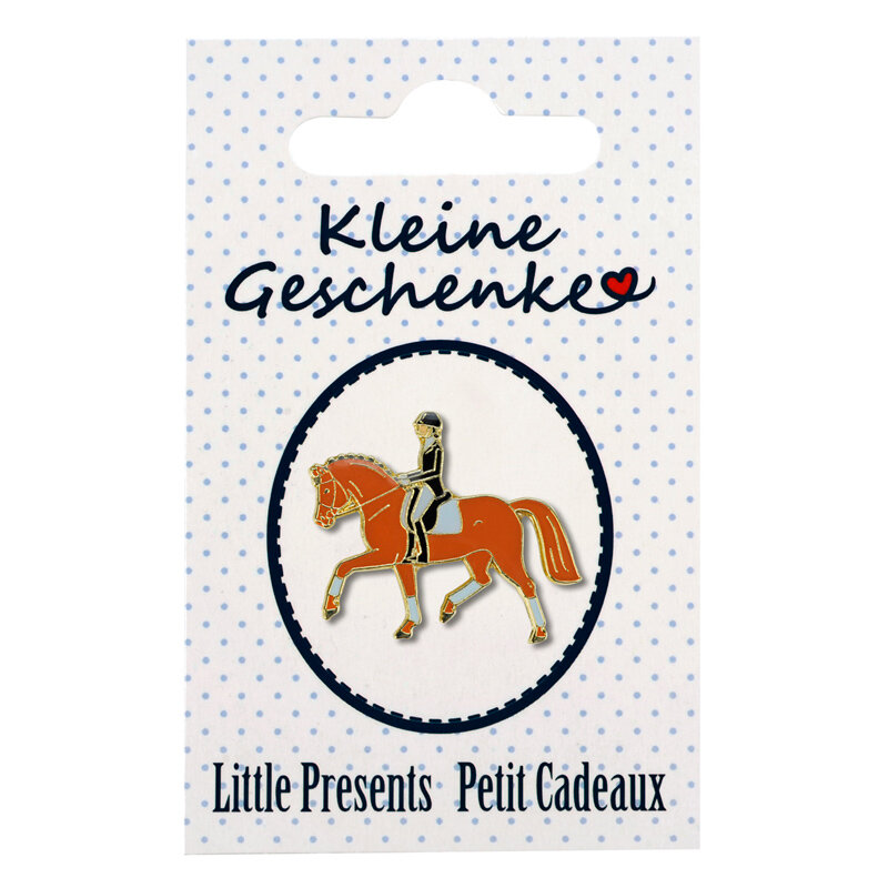 Значок металлический HappyROSS "Лошадь с наездником", коричневый, 30х25мм (Германия)