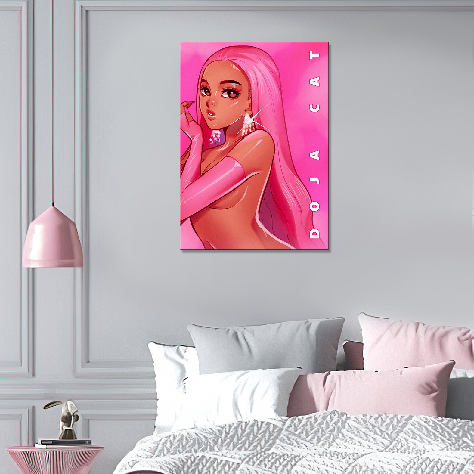 Картина/Картина на холсте для интерьера/Картина на стену/Картина для кухни/ - Doja Cat hot pink 20х30