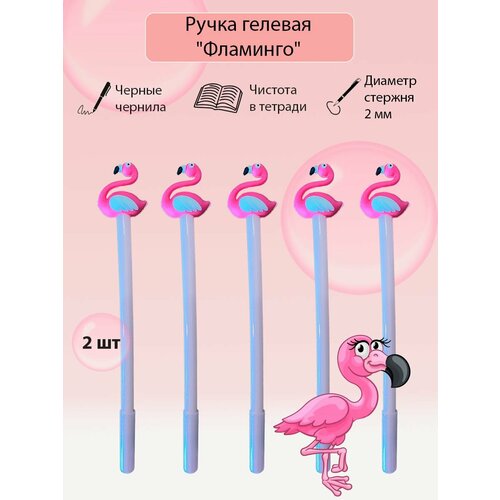 Ручка гелевая Фламинго черная