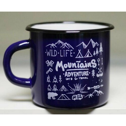Эмалированная кружка Mountains blue (без оплетки)