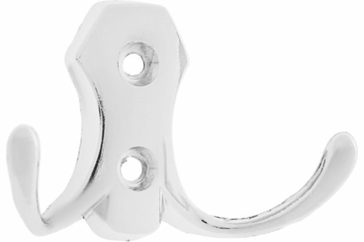 фото Мебельный крючок тундра KM201CP, двухрожковый, цвет хром 3025962