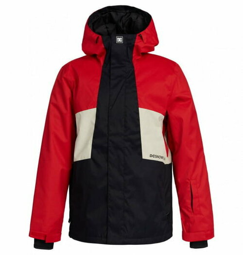 Куртка DC Shoes для сноубординга, карманы, регулируемый капюшон, пояс/ремень, внутренние карманы, размер L, красный