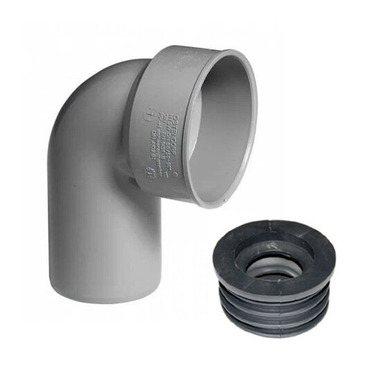 фото Комплект Отвод сифонный Ostendorf HTSW 50х50мм 90*, Манжета соединительная 60х40
