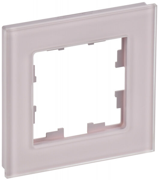 фото IEK BRITE Рамка 1-мест. РУ-1-2-Бр стекло розовый матовый