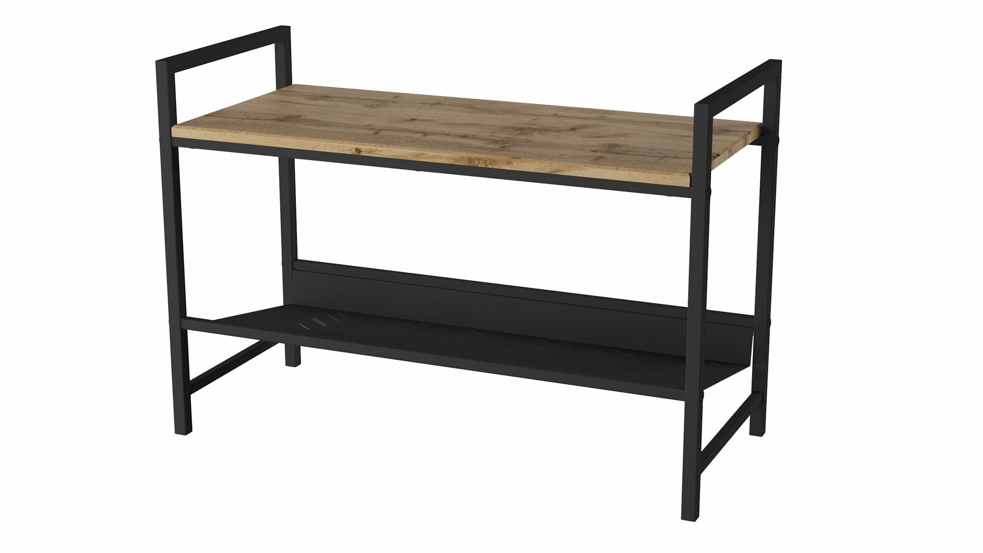 фото Скамья для прихожей "Хигс СКП01" ЛДСП (ЛДСП дуб вотан/черный)