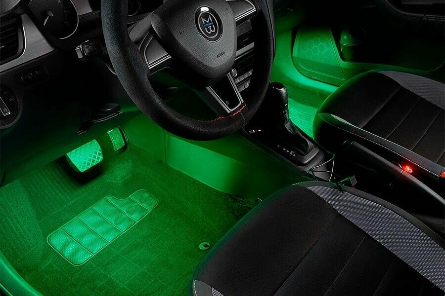 Водонепроницаемая гибкая лента (комплект 2) 12V 3W для дома автомобиля 30см Подсветка зеленая