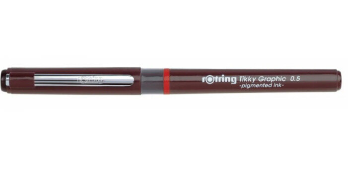 Ручка для черчения Rotring Tikky Graphic 0.5мм черн.:черные корпус бордовый - фото №13