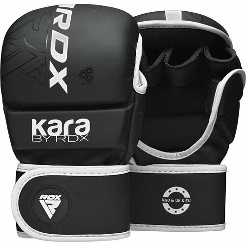 фото Перчатки тренировочные rdx grappling shooter f6 plus l, xl, черный, белый матовый