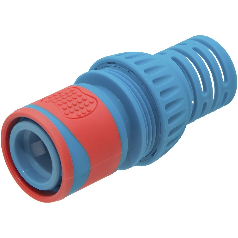 Соединитель с аквастопом для садового шланга 3/4", пластик/резина, MPF