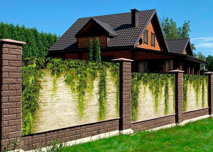 Баннер для забора и фасада 2,5 х 1,5 м с люверсами / Дикий виноград 3