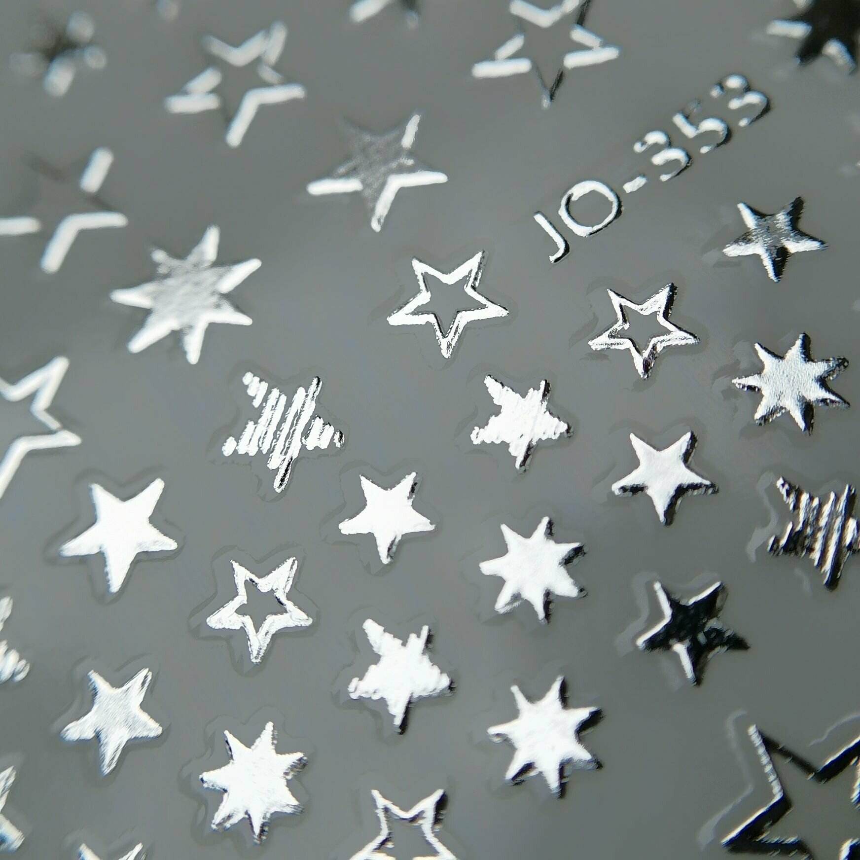AS Artstudio 3D cтикеры самоклеящиеся для ногтей Звезды серебристый