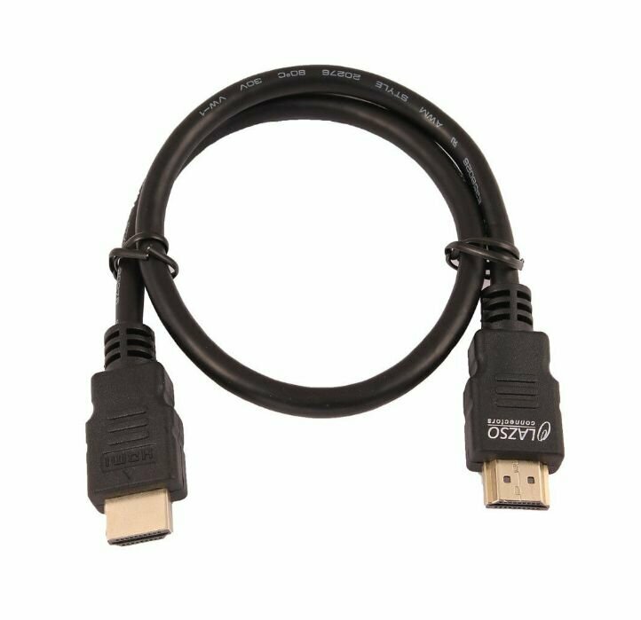 Кабель видео LAZSO WH-111, HDMI (m) - HDMI (m) , ver 2.0, 0.5м, GOLD черный Noname - фото №7