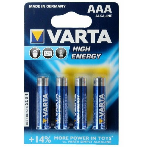 Батарейка Varta High Energy / Longlife Power (AAA, 4 шт.) (04903121414) батарейка алкалиновая lexman aaa 4 шт