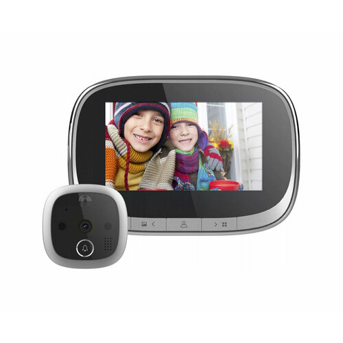 Дверной видеоглазок 1.0MP с монитором Tuya Wi-Fi i-Home SW2(Tuya-1.0MP) (Q21956SFW) с записью на SD карту и датчиком движения. Видео глазок экран 4,3