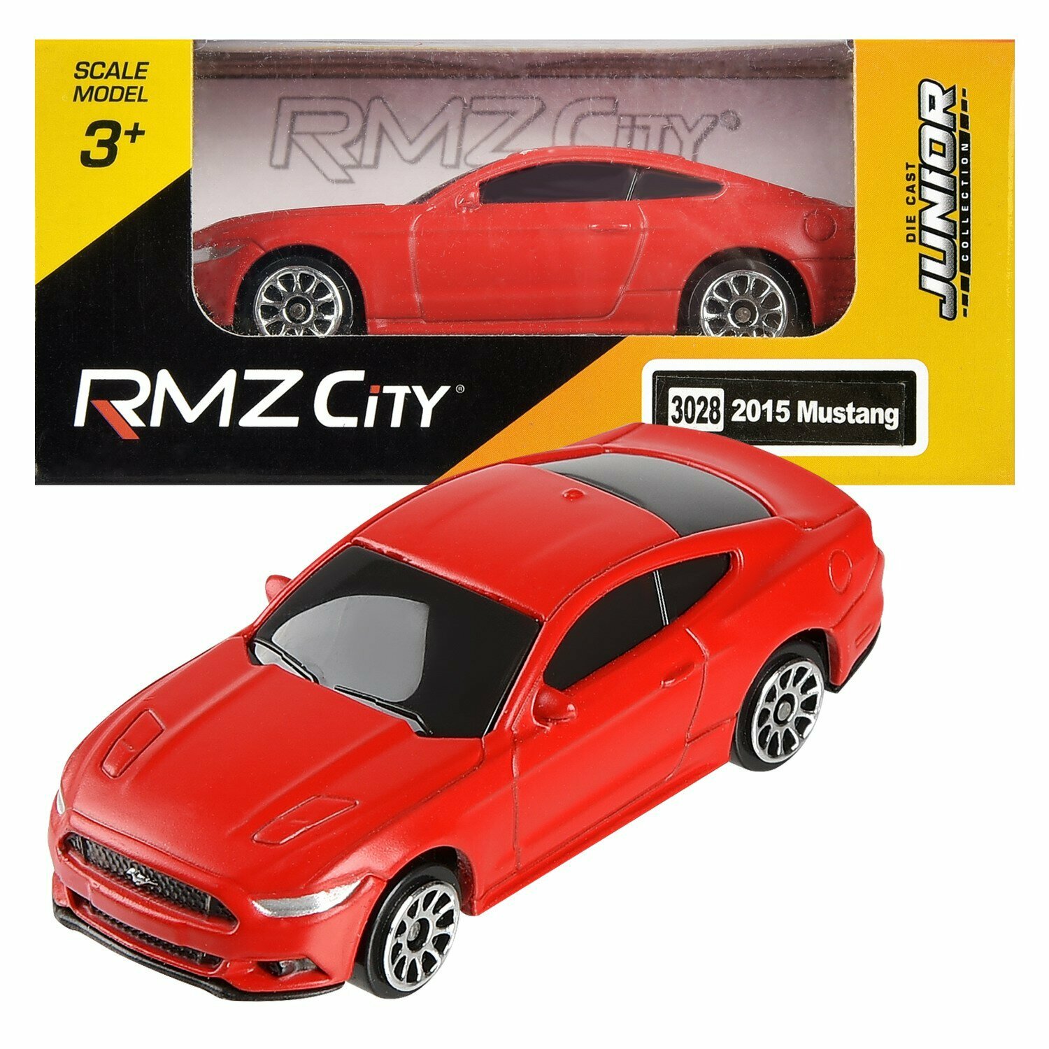 Машинка металлическая Uni-Fortune RMZ City 1:64 Ford Mustang 2015, без механизмов, цвет красный матовый,