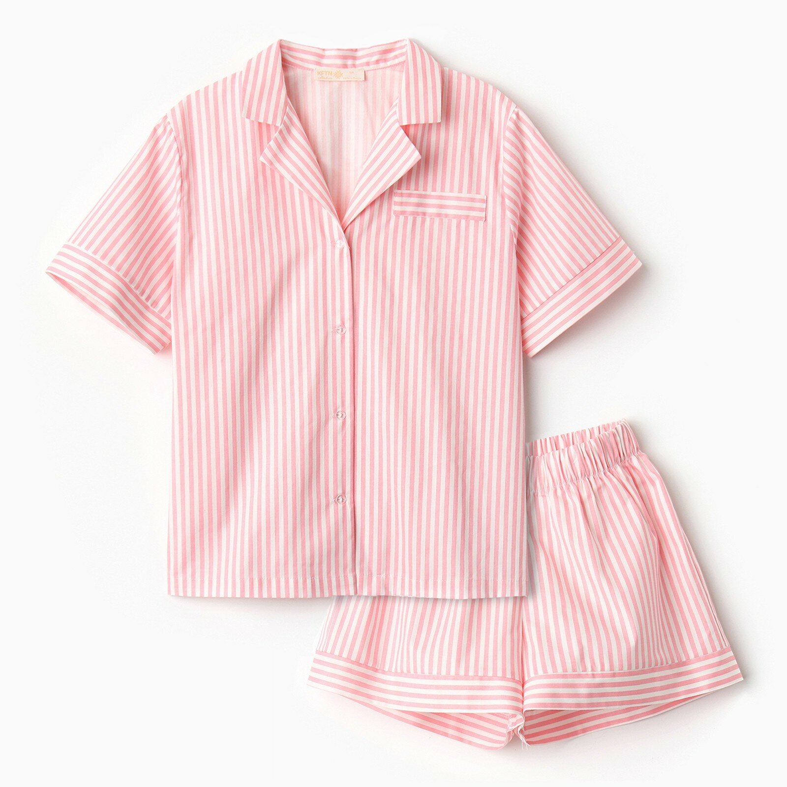 Пижама (рубашка, шорты) женская KAFTAN "Beautiful", р. 52-54,розовый - фотография № 1