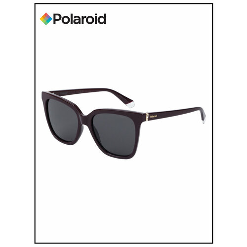 фото Солнцезащитные очки polaroid, квадратные, оправа: пластик, поляризационные, для женщин, бордовый
