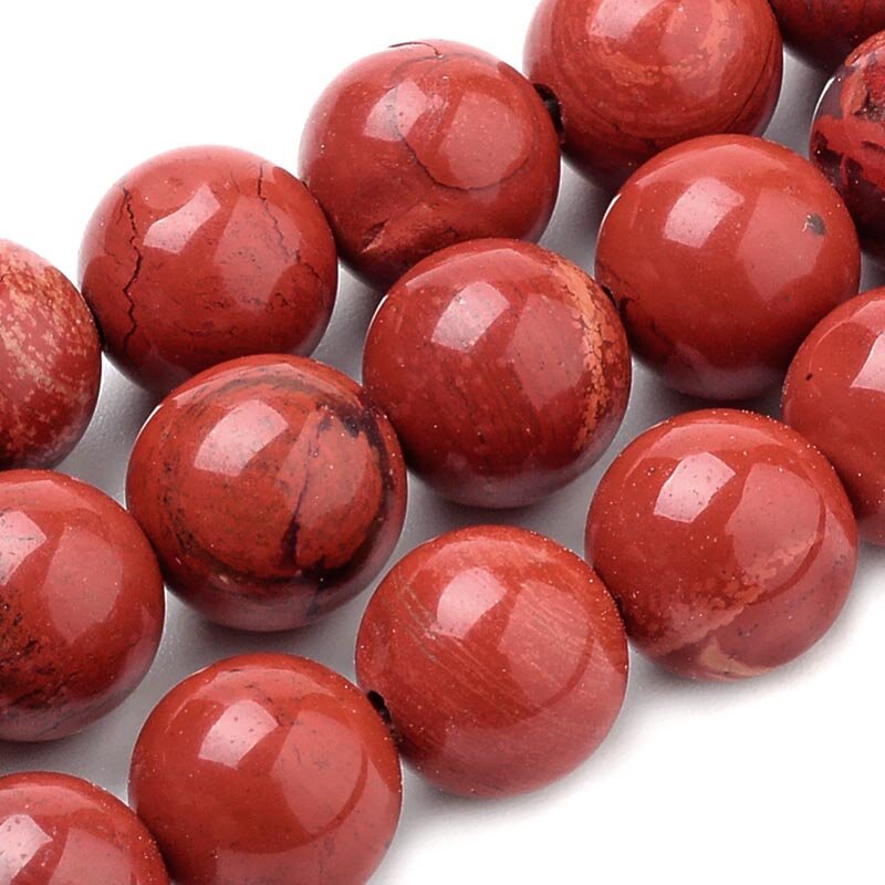 Натуральная бусина Яшма красная 0008787 шарик 12 мм, цена за 2 шт.
