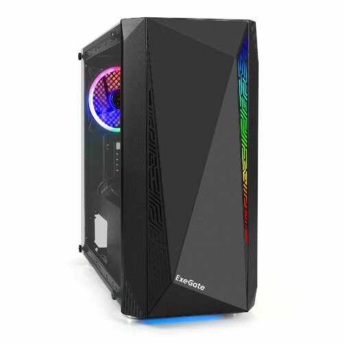 Корпус EXEGATE EX294384RUS Mistery R2 корпус miditower exegate mistery z4 black atx без бп 2 usb 1 usb3 0 hd аудио черный вент 12 см с rgb подсветкой пылевые фильтры боковая панель закаленное стекло ex294389rus