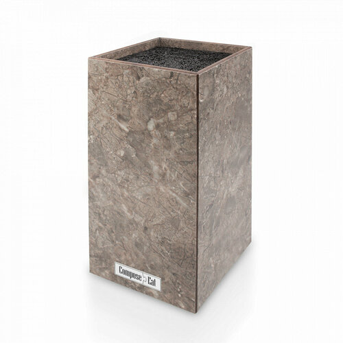 Подставка универсальная для кухонных ножей, 10х10х23 см, мрамор коричневый, композитный материал PDN104035OA4 Everyday