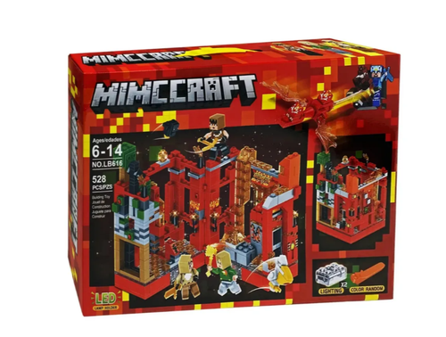 Конструктор светящийся Майнкрафт Minecraft «Сражение за огненную крепость» LB616 / 528 детали