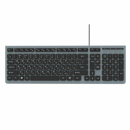 Клавиатура RITMIX RKB-400 Grey Проводная SLIM , USB (80000596) комплект 5 штук клавиатура ritmix rkb 400 grey проводная slim usb 80000596