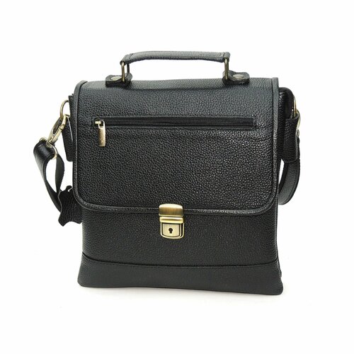 фото Сумка мессенджер kalinovskaya, фактура зернистая, черный