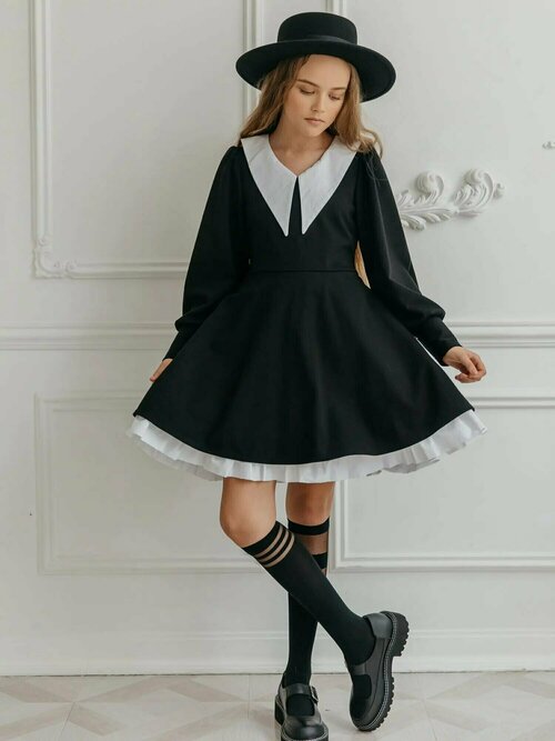 Школьное платье, размер 116-122, черный