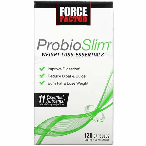 Force Factor, Добавка для снижения веса ProbioSlim, 120 капсул probioslim essentials для похудения 120 растительных капсул force factor