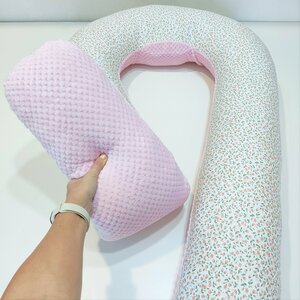 Подушка для беременных для сна U, плюш + сатин