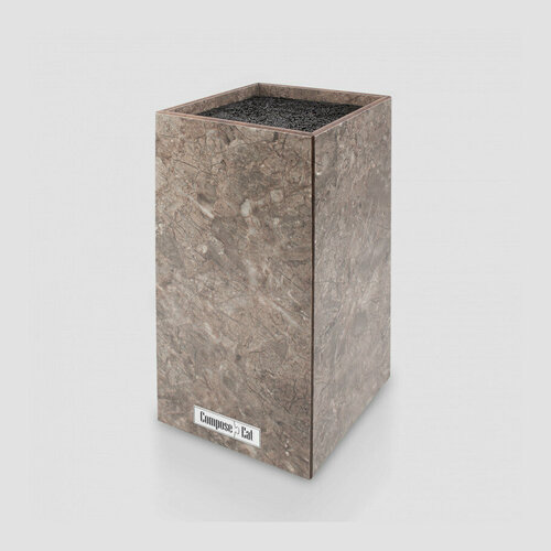 Подставка универсальная для кухонных ножей, 10х10х23 см, мрамор коричневый, композитный материал PDN104035OA4 Everyday