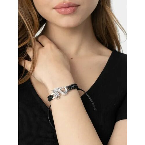 фото Плетеный браслет, 1 шт., размер one size, черный нет