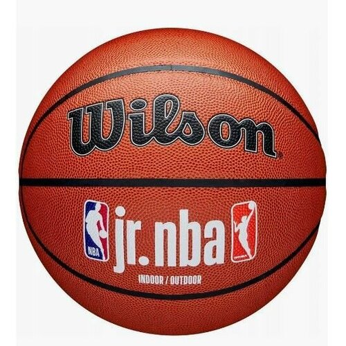 фото Мяч баскетбольный wilson jr.nba fam logo indoor outdoor, wz2009801xb7, размер 7 композит, бутил. кам, коричневый