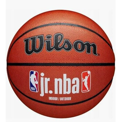 Мяч баскетбольный WILSON JR.NBA Fam Logo Indoor Outdoor, WZ2009801XB7, размер 7 композит, бутил. кам, коричневый