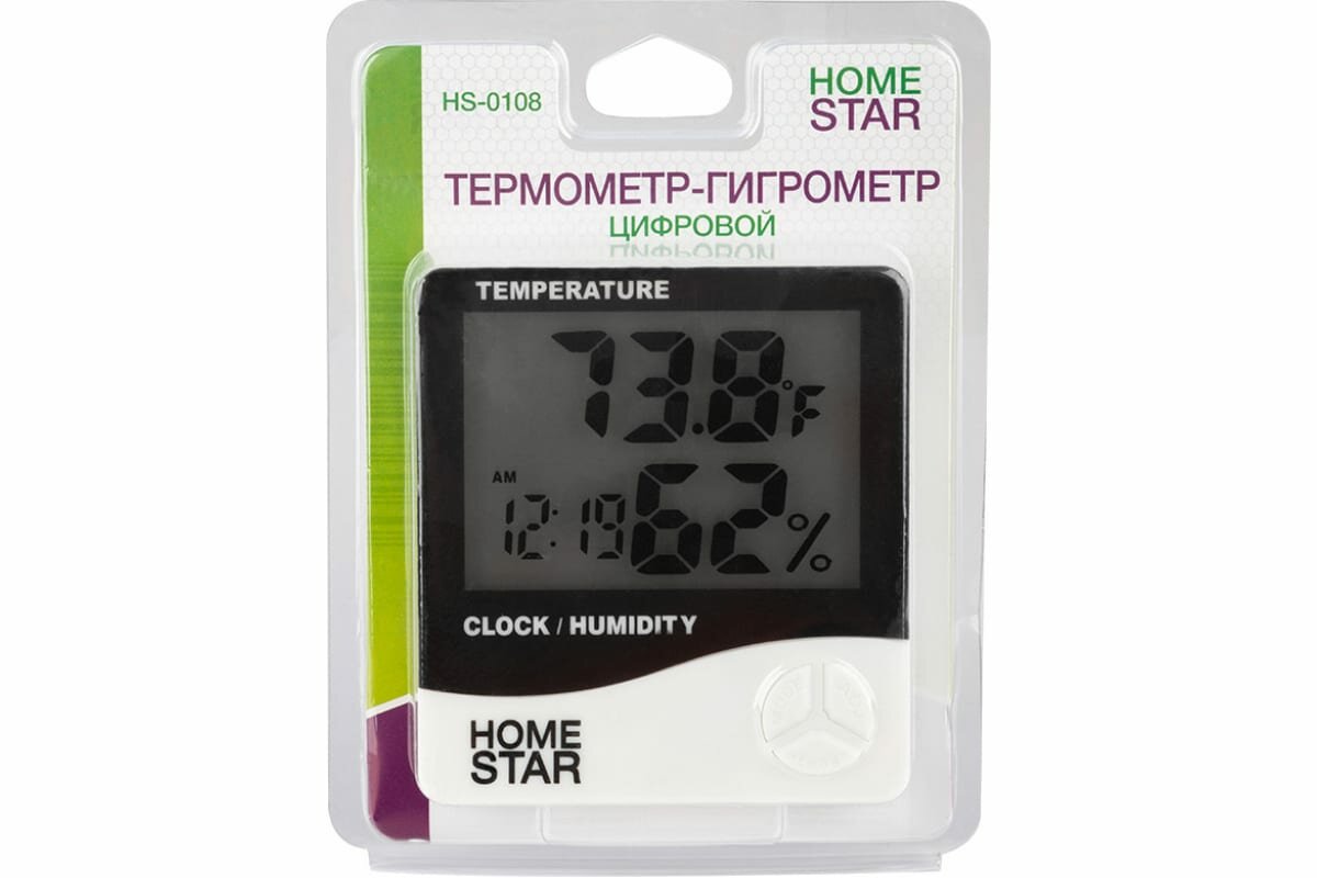 гигрометр-термометр HOMESTAR HS-0108 температура/влажность/часы/будильник - фото №10