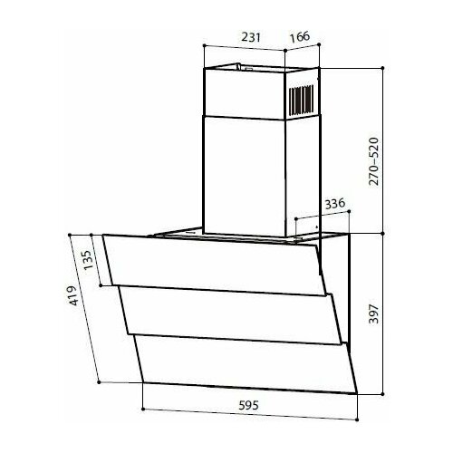 Вытяжка каминная LEX Rio G 600 черный кнопочное управление chti000369 1850000₽