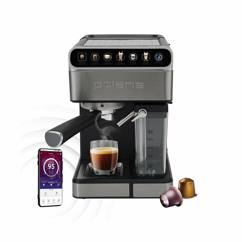 Кофеварка рожковая Polaris PCM 1540 WI-FI IQ Home 1400 Вт 500 мл 2925600₽