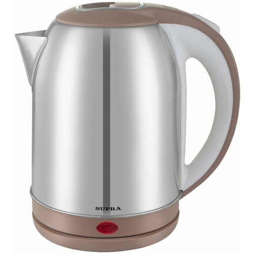 Чайник электрический Supra KES-1825 1.8л. 1500Вт серебристый/бежевый (корпус: нержавеющая сталь) чайник supra kes 2005 2021 бежевый с коричневым