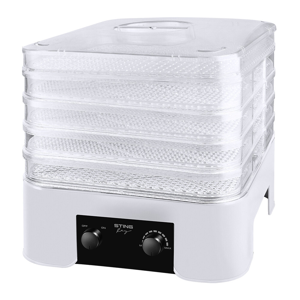 фото Электросушилка STINGRAY ST-FD702C 7 поддонов: 4 разборных поддона для сушки, 1 обычный поддонов, 2 для пастилы белый жемчуг