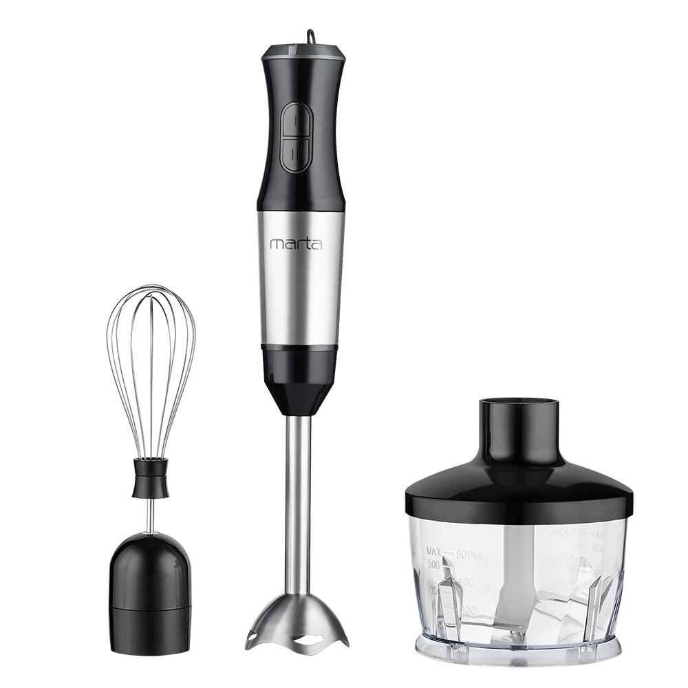 фото Кухонный комбайн с ручным блендером MARTA MT-1579 дымчатый жемчуг