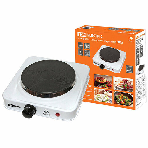 Плитка электрическая 1 конфорка 10 кВт чугун ЭПД1 белая TDM 157900₽