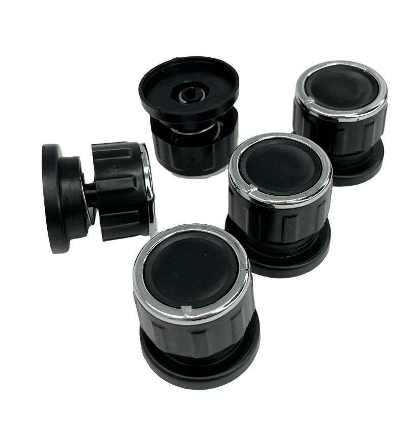 фото Комплект ручек переключения режимов плиты универсальный черные с хром. каймой+пружина+основание (5шт)