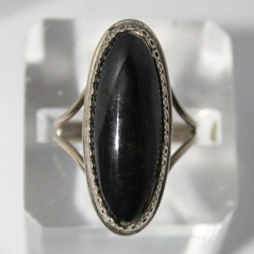 кулон с камнем обсидиан true stones Кольцо-кулон True Stones, обсидиан, размер 20, черный