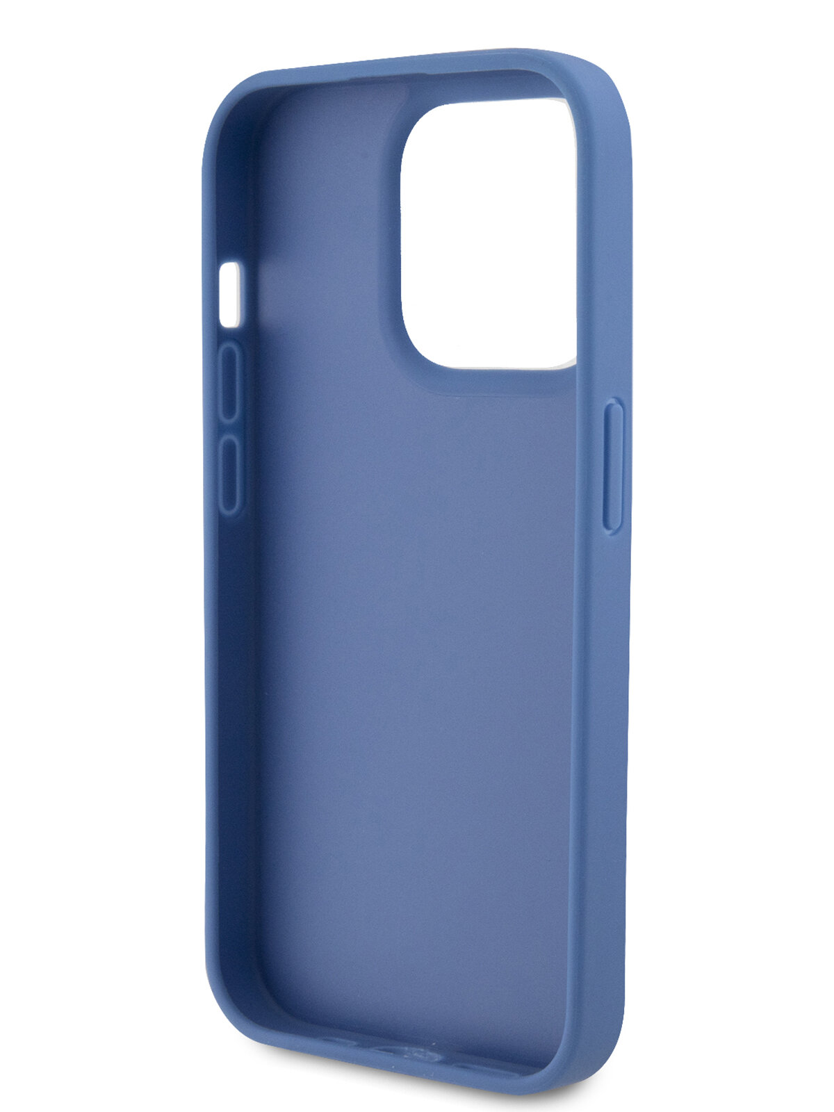 Guess для iPhone 15 Pro чехол PU 4G Triangle Diamond metal logo Hard Blue — фото 1
